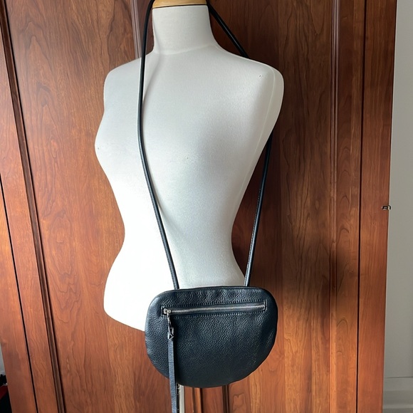 CHRISTOPHER KON Black Genuine Cowhide Leather Flat Crossbody Bag - Picture 2 of 10